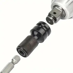 1/2 Square to 1/4 Hexagon Ratchet Sleeve, Impact Wrench Sleeve Set Adapter, Wrench Drive Converter, Drive Sockets, Quick Release Tool