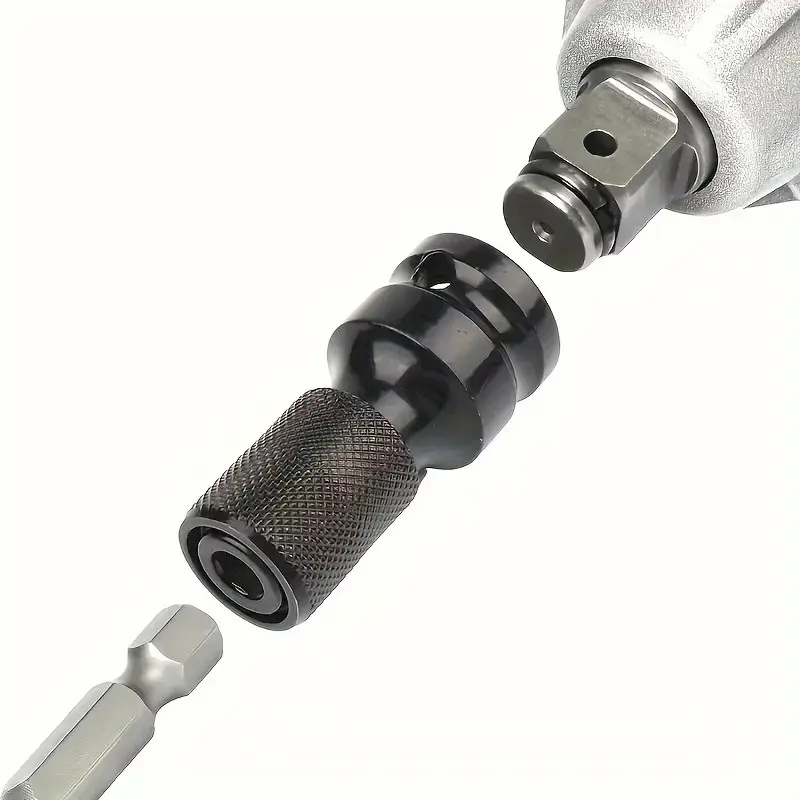 1/2 Square to 1/4 Hexagon Ratchet Sleeve, Impact Wrench Sleeve Set Adapter, Wrench Drive Converter, Drive Sockets, Quick Release Tool