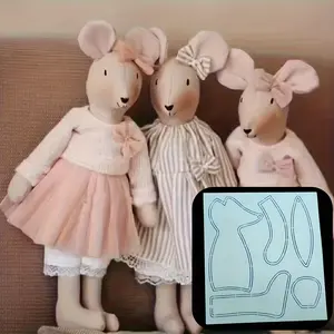 1pc DIY Sewing Pattern Template, Two Styles Mouse Doll Making, Transparent Pet Material, Reusable Plastic Template, Handmade Craft Kit