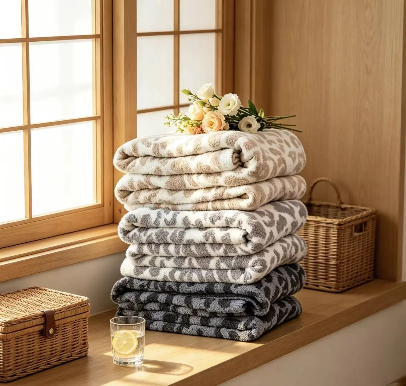 Ultra Soft Reversible Animal Decorations Blanket - 50x60 in & 71x78 in Microfiber Plush, Breathable Warmth for Year-Round Use, Machine Washable, Wrinkle-Resistant, for Couch Bed Car, Brown Khaki White Gray Dark Blue Charcoal Gray