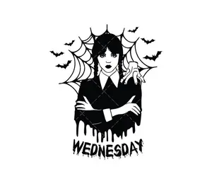 Wednesday, Addams Family Vinyl Decal/Sticker, Permanent Vinyl, For Windows, Mirrors, Cups, Cars, Any Smooth, Shiny Surface, Decoration Decorative Vinyl