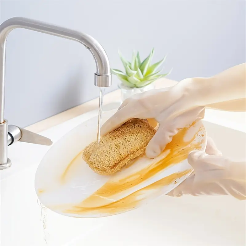 1pc Natural Loofah Sponge, Non Scratch Loofah Dish Sponge, Organic Luffa Sponge, Odor-Free Dishwashing Sponge, Natural For Kitchen Cleaning And Shower Scrubbing