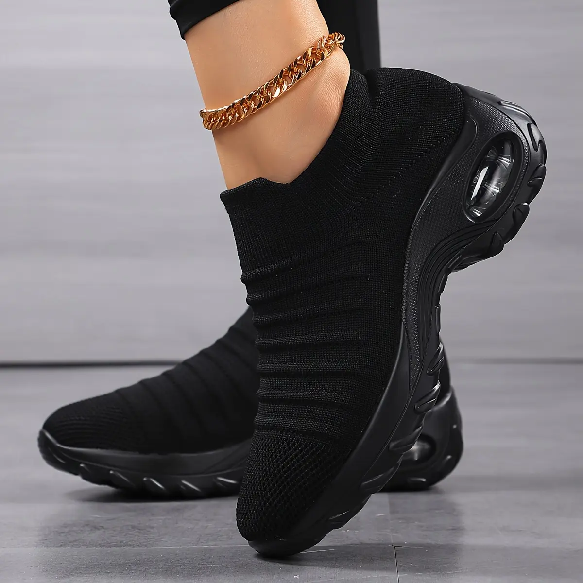 Women's Air Cushioned Rebound Sneakers - Lightweight Knitted Mesh Breathable, Suitable All Seasons, Perfect and Vacation Outings and, Women Shoes