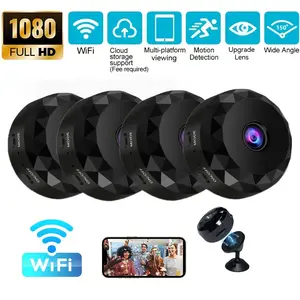 4 Pieces Wireless Smart Security Cameras, with App Control - 1080P HD Video, WiFi and Wireless Connection, Magnetic Mount, Rechargeable Battery, USB Dual-use for Home and Car Monitoring |   Fashion Hexagonal Design, Wireless Security Camera