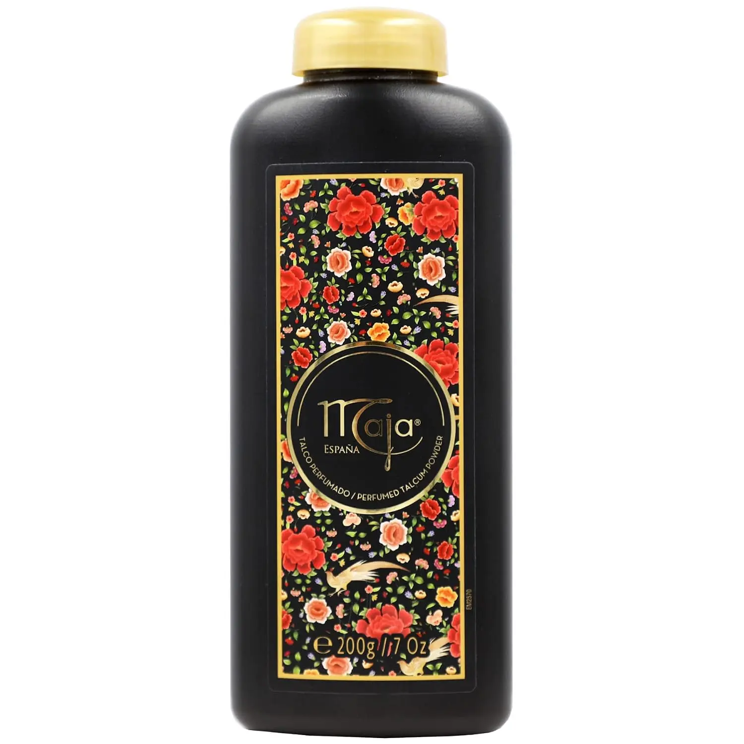 Maja Perfumed Talcum Powder 200g / 7 oz - Floral Design, Black Bottle
