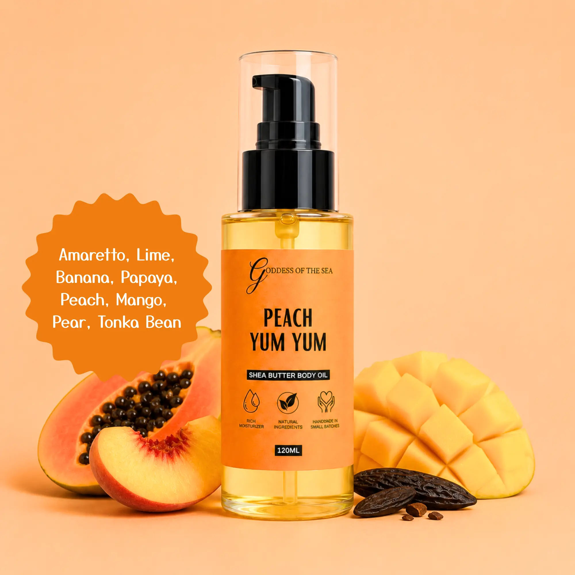 Peach Yum Yum Scented Body Oil Collection, Beauty & Personal Care Bath & Body Care Product