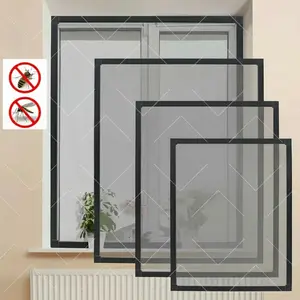Gray Hook & Loop Mesh Screen – Mosquito & Insect Protection, Invisible & Breathable, Multi-Purpose, Easy to Install for Windows & Doors