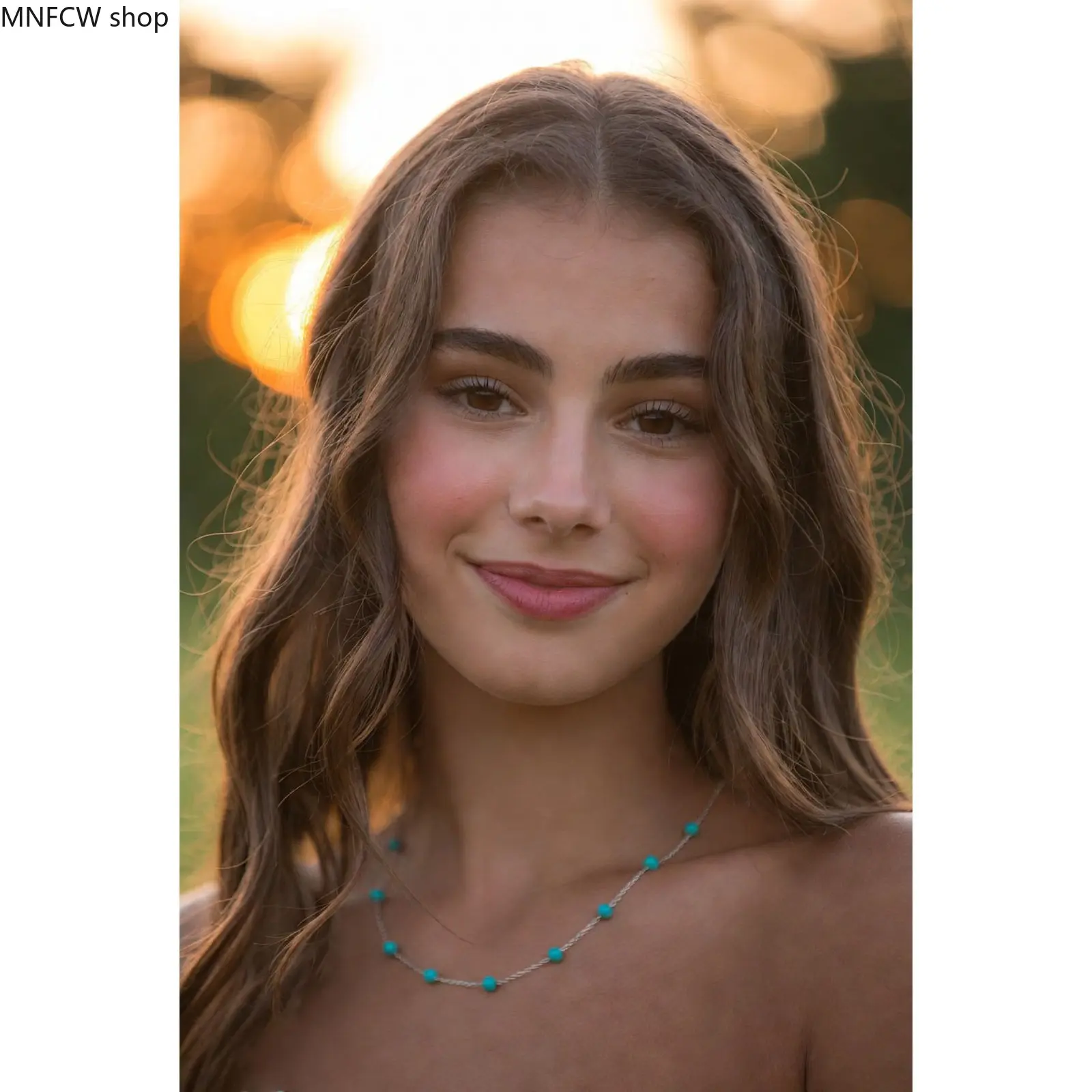 Premium Gold-Plated Western Turquoise Beaded Choker | Handcrafted Boho HypoallergenicLayering Necklace, Vintage Coastal Cowboy Core Jewelry Gift for Her