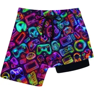 5-16T Boys Swim Trunks with Compression Liner Summer Beach Quick Dry Swimsuit Bathing Suit