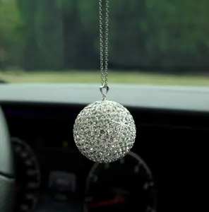Cute Crystal Rhinestone Hanging Disco Ball Rear View Mirror Accessory, Gifts for Her, New Driver Gift