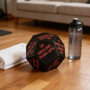 Twelve-sided exercise decision dice, portable and interesting fitness decision dice, compact dynamic exercise dice, suitable for home gym workouts, Polyhedral dice