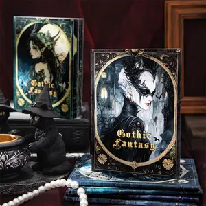 6 types, 1 set 30 sheets vintage background materials a Gothic dark theme, retro style, lightweight paper, DIY journal decoration, scrapbook, notebook material paper