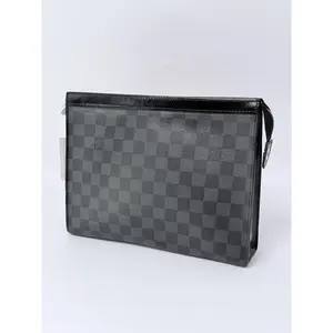 Pre-owned Louis Vuitton Canvas Travel Pouch Damier Graphite Pochette Voyage MM Clutch JC123LV
