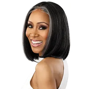 Sensationnel Dashly Salt & Pepper Synthetic Hair 4" Deep Part HD Lace Front Wig - SP LACE UNIT 1