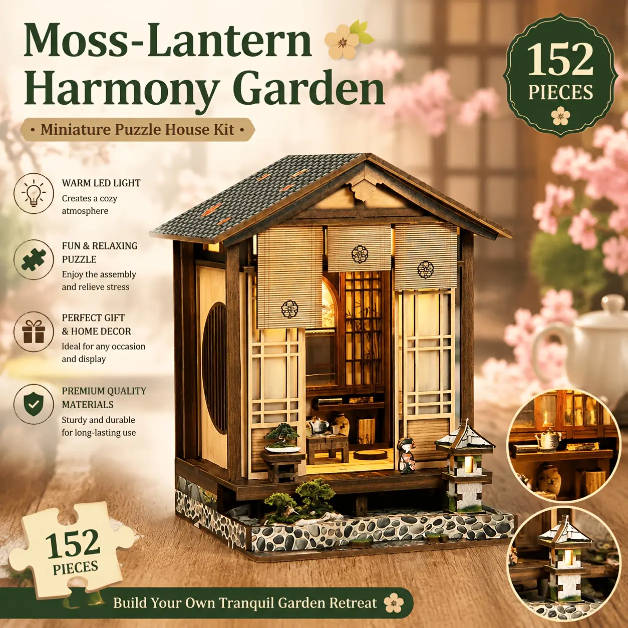 book nook kit japanese Beginner-Friendly Wooden Book Nook DIY Model Kit for Adults tiny builds home Vintage Abstract Renaissance Style Hand-Assembled Booklet Toy House 3D Puzzle Country Style Wooden Shelf Decoration, Miniature Dollhouse Kit  Birthday Gift