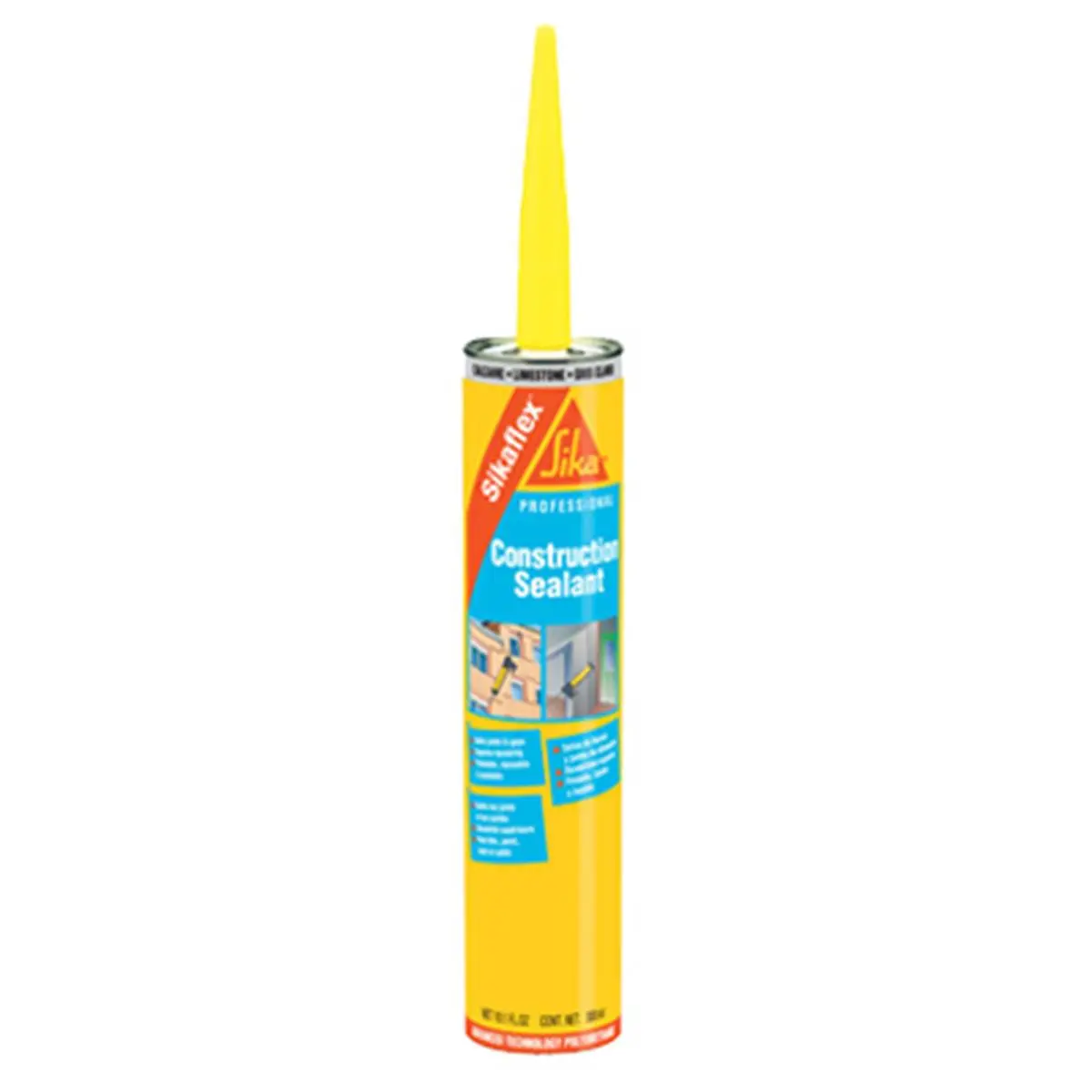 212 MAIN Sika 90959 Stainable Limestone-Colored Construction Sealant, 10.1 oz. Tube, Waterproof Moisture-Cured Non-Sag Sealant for Floors, Potable Water Approved