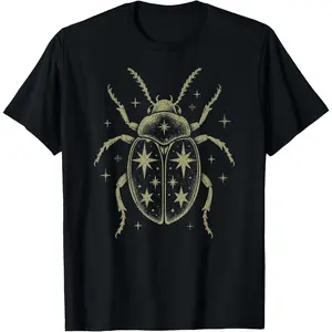 100% Cotton Unisex Cute Y2K Grunge Boho Star Ladybug Goblincore Indie T-Shirt