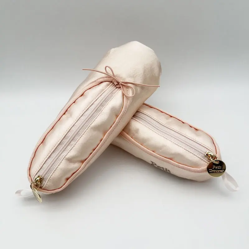 Ballet Shoe Pink Makeup Bag,Small Cosmetic Bag Dance Bag for Girls,Cute Makeup Bag for Purse Pencil Case Mini Bow Cosmetic Travel Makeup Brush Organizer,Dance Recital Gifts for Girls Ballerina Dancer