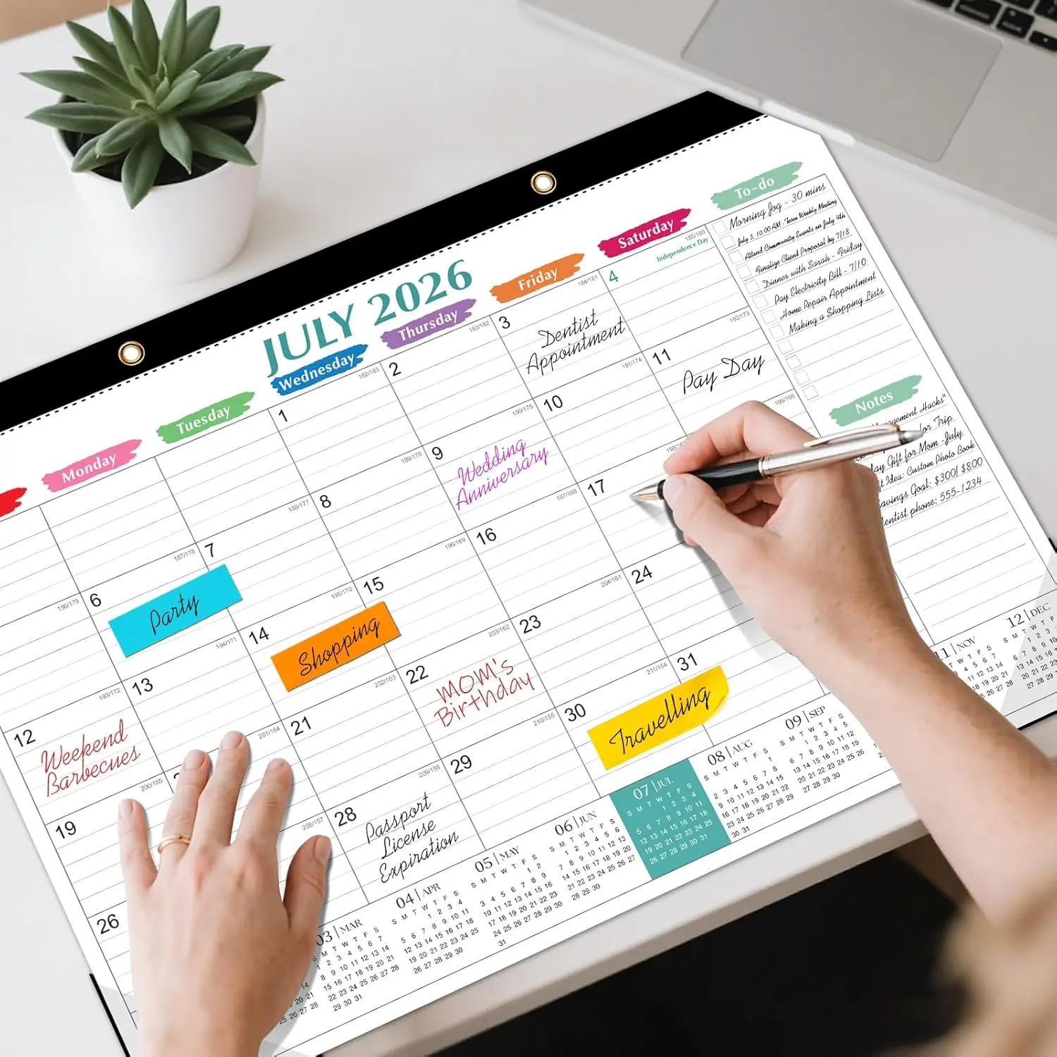 Tcamp Desk Calendar 2026-2027, Large Desktop/Wall Monthly Calendar (Jul. 2026 - Dec. 2027) 17'' x 12'' School Year Wall Desk Planner for Teacher Family School Office Supplies
