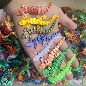 20pcs 3D Printed Small Geckos, 3.54 Inch Length, Pla Material, Vibrant Colors, Ideal for Holiday Decorations, Christmas, Easter, Valentine's Day