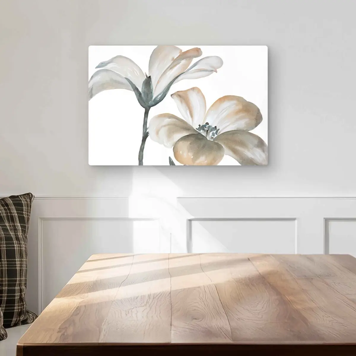 Begin Home Decor C1MP12183IHQNJ 12 x 18 in. Beautiful Desaturated Flowers Wall Art - Bedroom Botanical Metal Print