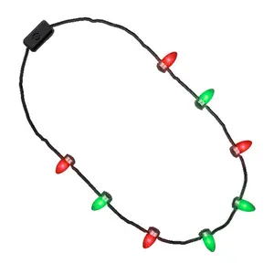 Blinkee  Flashing Christmas Lights Necklace, Red & Green