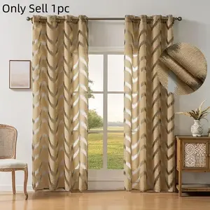1pc Modern Minimalist Wave Curtain with Holes, Decorative Drapes for Living Room Bedroom Kitchen Balcony Office, Home Textile