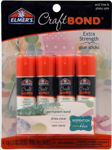 ELMERS CraftBond Extra Strength Glue Sticks 6 Grams, 4 Count for Versatile Crafting and Sealant Use