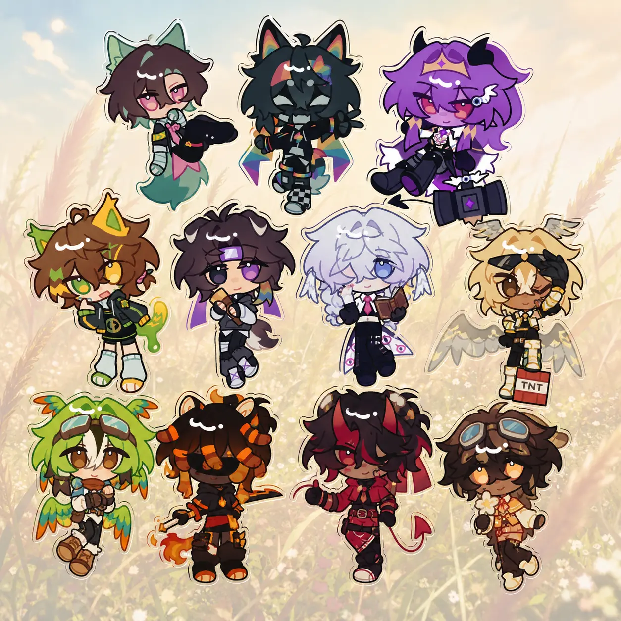 Unstable Universe Keychain - Lomedy, Mapicc, Flamefrags, ParotX2, Eggchan, Wifies... Acrylic Charms! Cute Keyring Accessory, Fun Charm For Backpack Or Purse