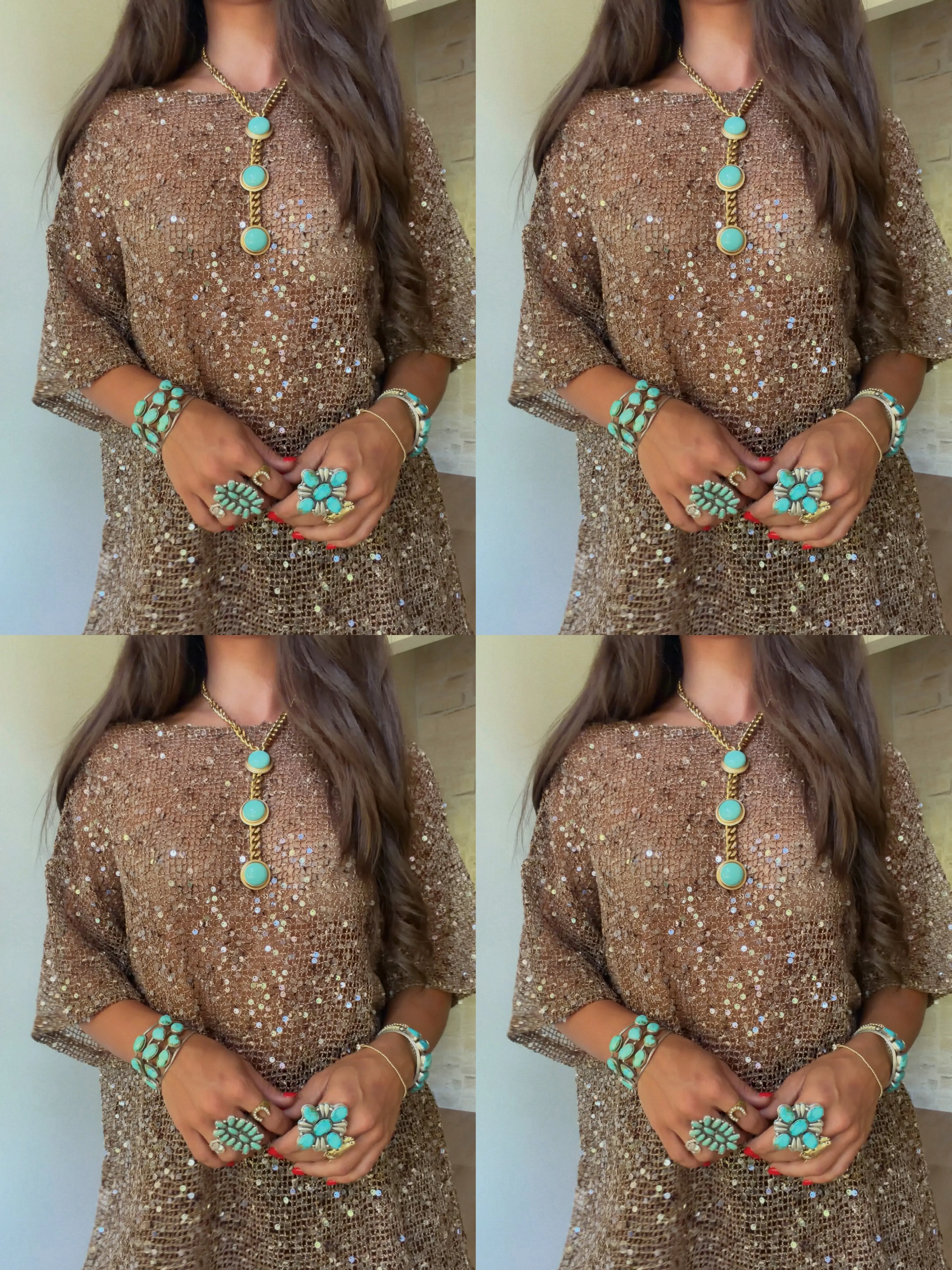 Sequin Oversized Top in 4 Colors - PREORDER