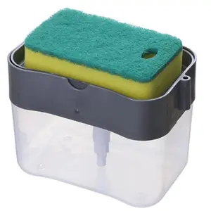 Soap Dispenser - Premium Quality Dish Soap Dispenser for Kitchen - Sponge Holder Sink Dish Washing Soap Dispenser 13 Ounces