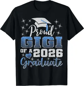 100% Cotton Super Proud Gigi of 2026 Graduate Senior Graduation Family T-Shirt