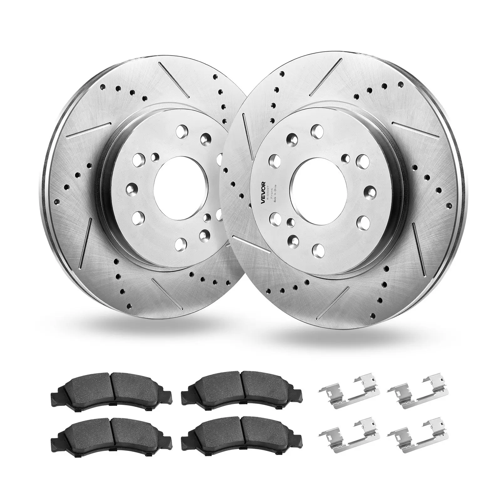 【Summerfinds】VEVOR Front Brake Kit Compatible with 2008-2016 Cadillac Escalade/Escalade ESV, 2017-2020 Cadillac Escalade/Escalade ESV (Models without Brembo Brake Package), Drilled & Slotted Brake Rotors Kit