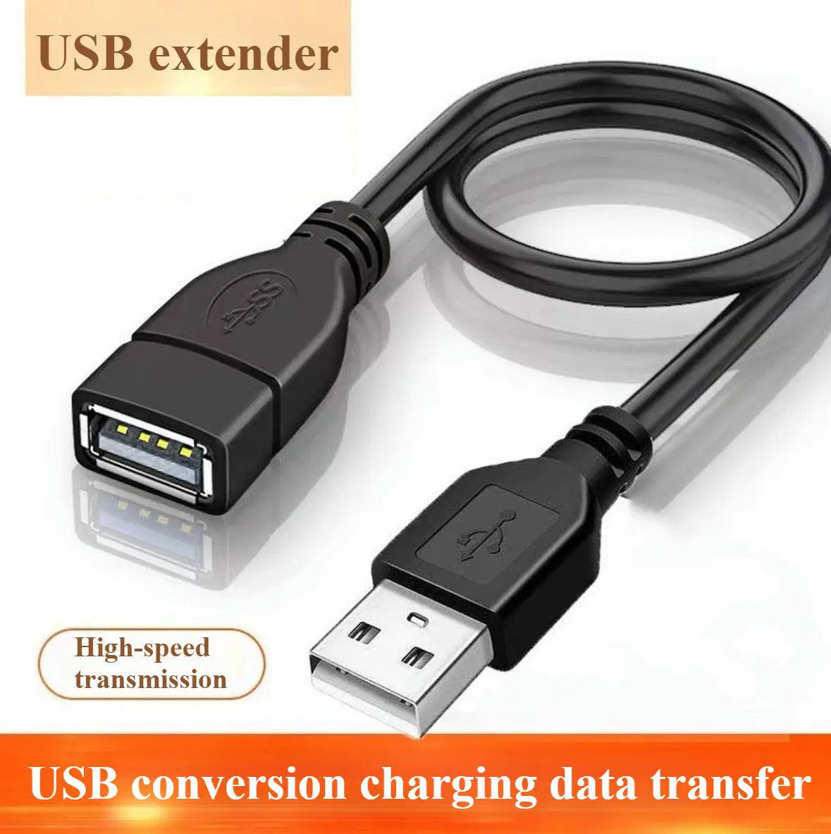 10ft USB 2.0 Extension Cord, Durable & Flexible High-Speed Data Transfer, Male to A Female Cable, Corrosion-Resistant Connectors, Plug & Play for Printers, Cameras, Mice, Keyboards, Game Controllers & Universal Devices