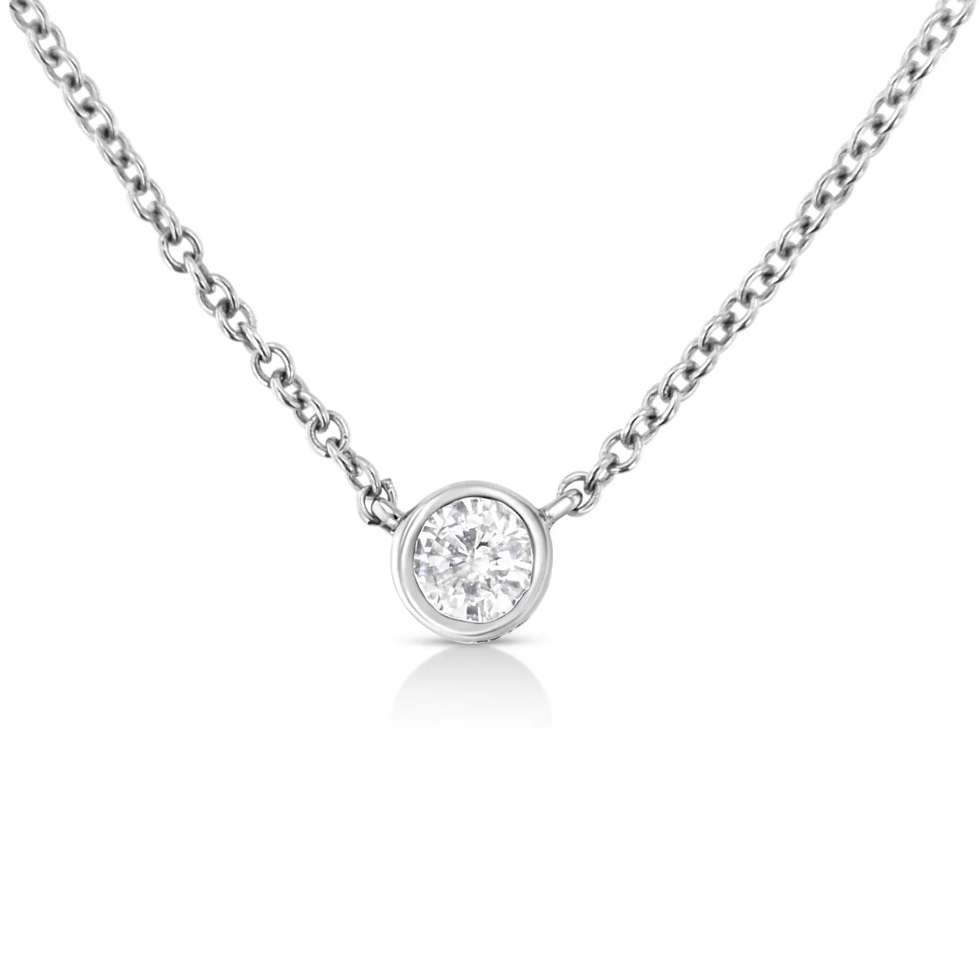 10K Gold 0.10 Carat Diamond Classic Bezel-Set Solitaire Pendant