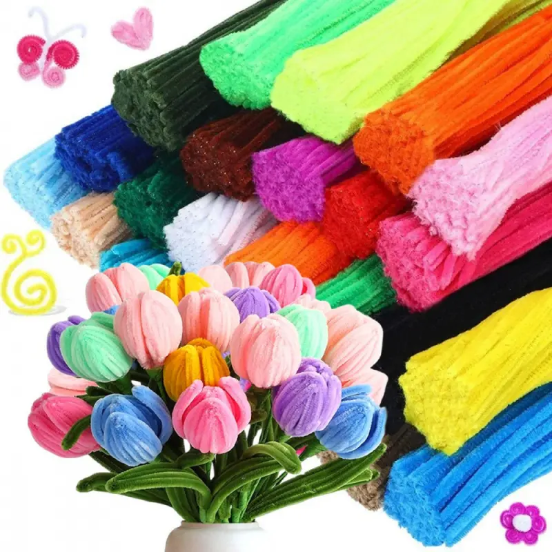 390pcs of 30 bright colors of tube cleaning sticks, used for Diy Craft Supplies, crafts, party decorations, birthday gifts, interior decoration, Diy Flower Decor, DIY Bouquets, and back-to-school season