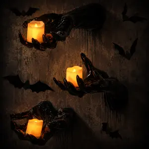 3PCS Creepy Halloween Wall Hand Decor, Gothic Hanging Hand Sculptures for Haunted House, Horror Party & Spooky Wall Art Ornaments Hangable Decoration Set home aesthetic