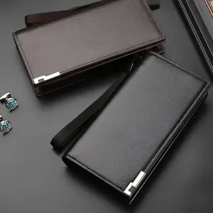 2026 Men's RFID Blocking Long Wallet, Zipper Multi-Card Leather Business Wallet, Slim Luxury Card Holder