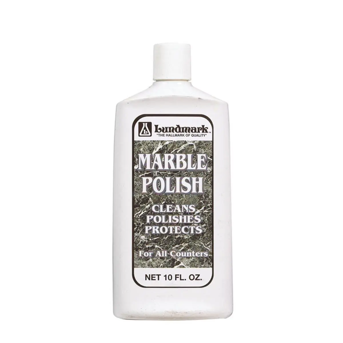 Lundmark 11693 Durable Liquid Marble Polish & Cleaner - 10 oz, Shine Enhancer, Countertop Use, Water-Resistant, Protects Stone Surfaces, Home Care Household Supply