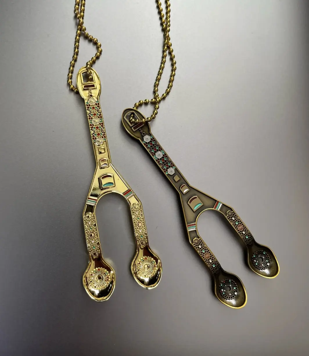 Double Trouble Luck Necklace fancy coffee stir good luck pendant charm for kitchen