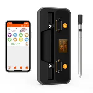 Wireless Meat Thermometer for Grilling and Smoking, Smart Bluetooth-compatible Thermometer for Grill, Oven, Smoker, Direct Reading Feature