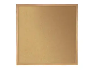 Ghent WK44 Natural Cork Bulletin Board with Wood Frame - 48.5" x 48.5" - Tan Surface, Oak Finished Wood Frame