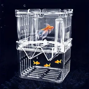 Multifunctional acrylic fish tank feeding isolation box aquarium incubator incubator bracket fish feeding box fish tank accessories