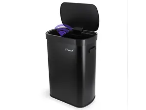 Elama 13 Gallon Automatic Sensor Hands Free Trash Can in Black