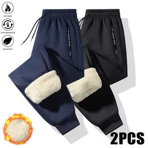 Men's 2-Piece Winter Fleece-Lined ThermalSweatpants,Outdoor Sports Fashion VersatileCasual Pants，Men'S Thermal Joggers
