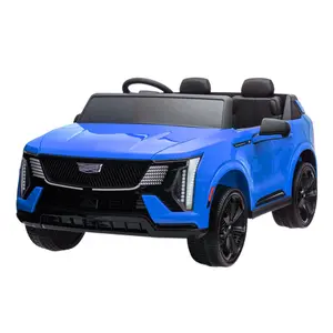 Blue  24V Cadillac Ride On Truck Car for Kids - 2 Seater Electric Vehicle w/Parent Remote Control, Smooth Start, Bluetooth Music & LED Lights for Boys Girls (3 Years+)​