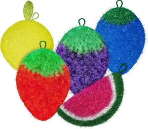 5 Pack Dish Scrubber, Durable Non Scratch Reusable Kitchen Scrubbies for Dishwashing, Bathroom Cleaning and Floor Scrubber Pads