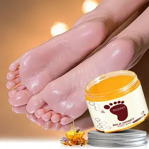 Rozino Milk Honey Foot Wax - Moisturizing Paraffin Peel Off Wax with Honey Milk & Vitamin E for Dry Cracked & Aging Hands Exfoliate Calluses Repair Skin Film Cream