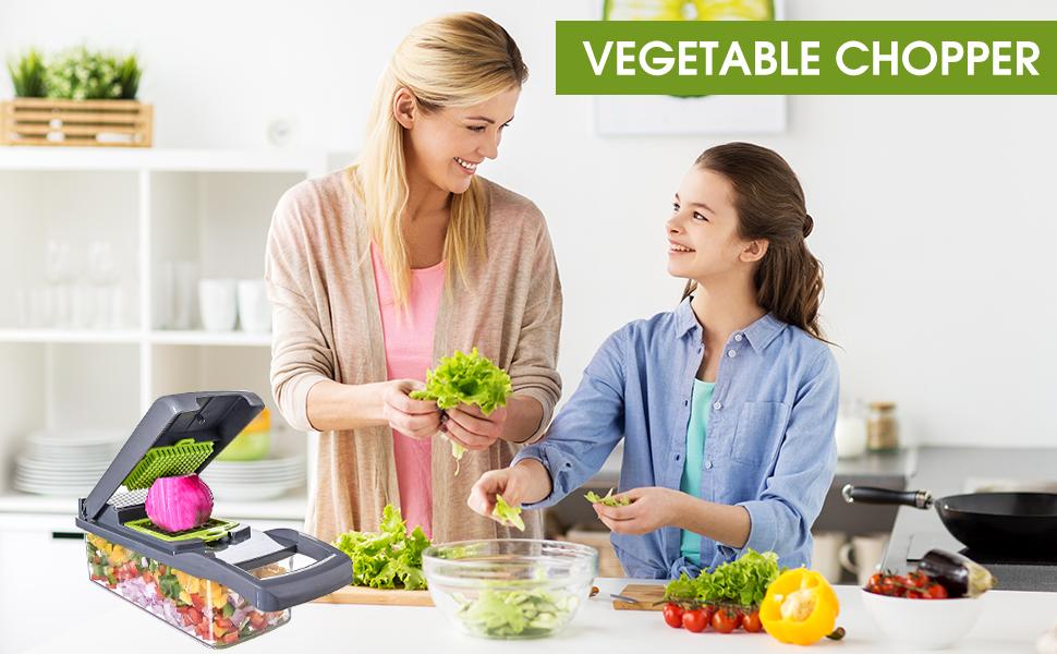 [15 In 1 Multifunctional Chopper] 15 In 1 Multifunctional Vegetable Chopper - Pro Onion Chopper, Food Slicer Dicer Cutter, Kitchen Essential Gadget With 7 Blades - For Effortless Potato, Tomato, Cucumber & Carrot Preparation