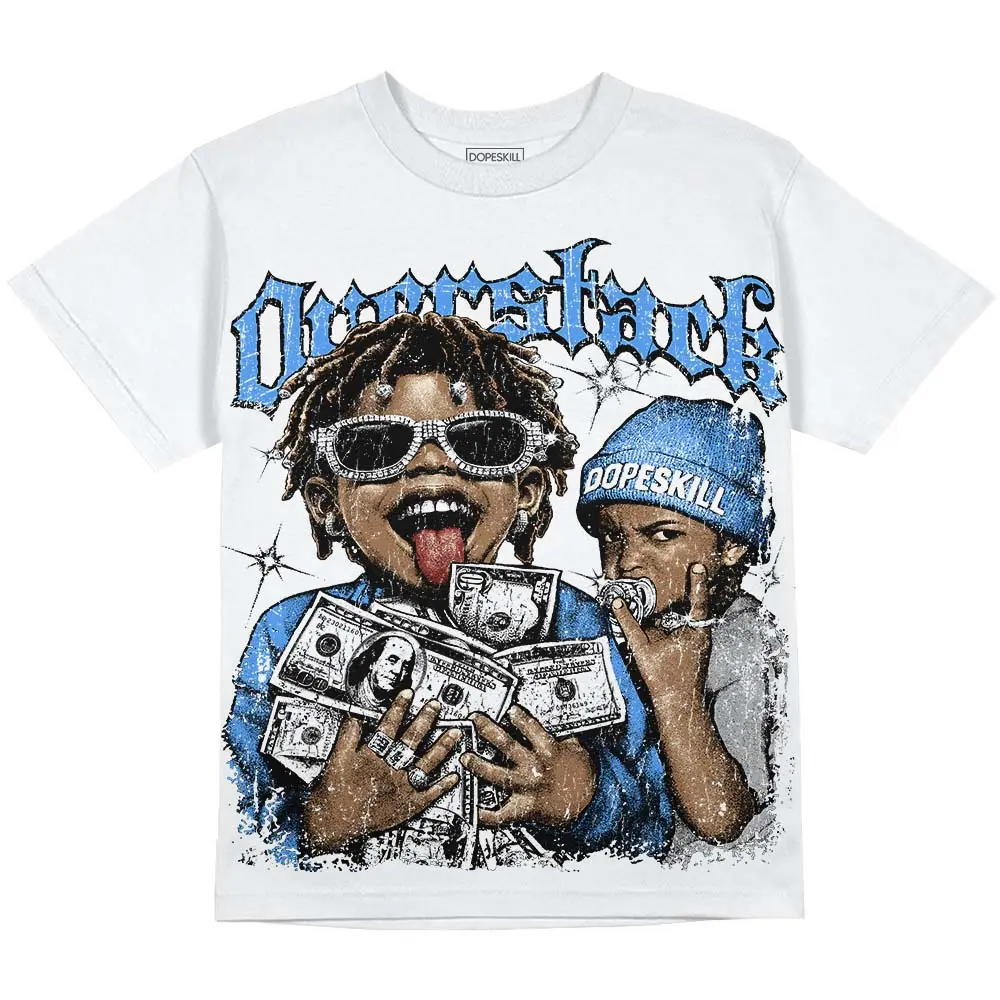 DopeSkill Oversize Print Graphic Tees Black University Blue 5s Streetwear Unisex Cool T-Shirt Sneaker Colour Matching Overstack Graphic